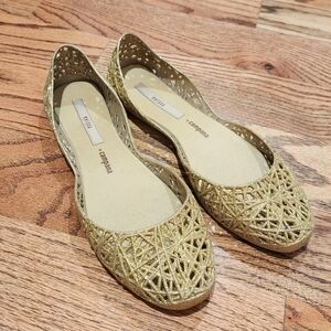 Melissa Gold Campana Jelly Flats Sz 7
